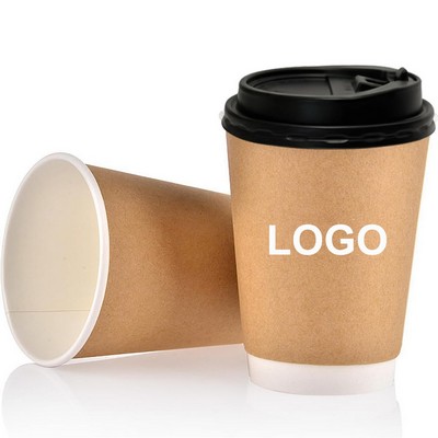 16oz Disposable Kraft Paper Coffee Cup