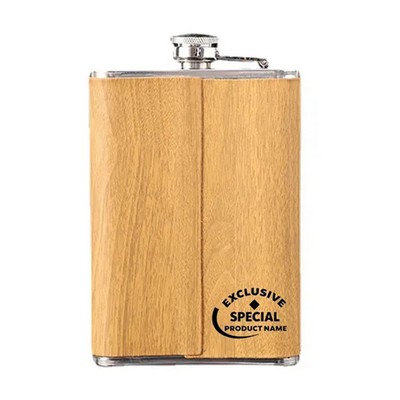 9 oz Premium Stainless Steel Hip Flask Gift Set with Leather Wrap and Funnel