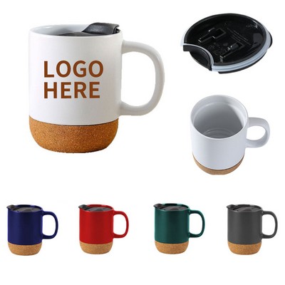 Cork-Bottomed Ceramic Coffee Cup